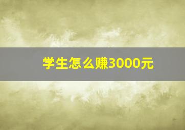 学生怎么赚3000元