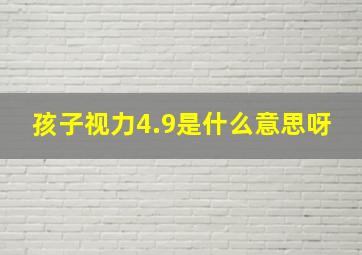 孩子视力4.9是什么意思呀