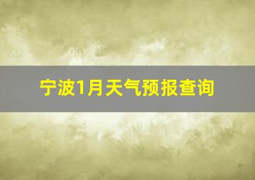 宁波1月天气预报查询