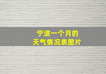 宁波一个月的天气情况表图片