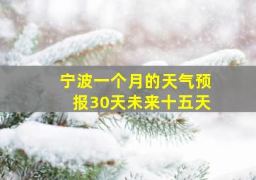 宁波一个月的天气预报30天未来十五天