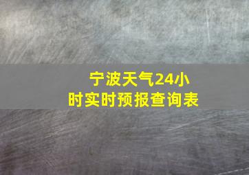 宁波天气24小时实时预报查询表