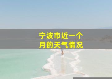 宁波市近一个月的天气情况