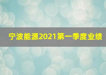 宁波能源2021第一季度业绩