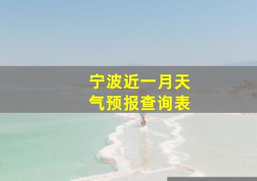 宁波近一月天气预报查询表