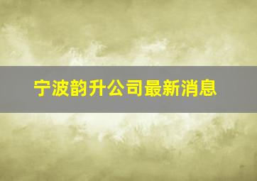 宁波韵升公司最新消息