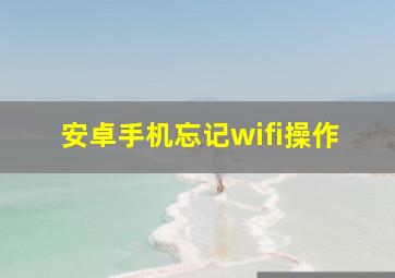 安卓手机忘记wifi操作