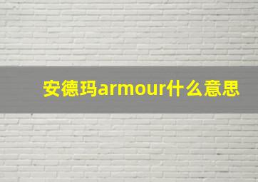 安德玛armour什么意思