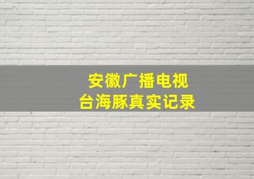 安徽广播电视台海豚真实记录