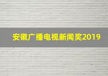 安徽广播电视新闻奖2019