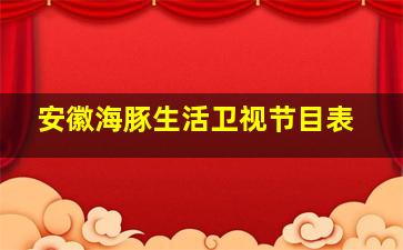 安徽海豚生活卫视节目表