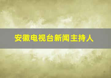 安徽电视台新闻主持人