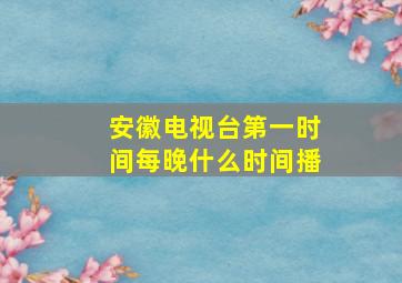 安徽电视台第一时间每晚什么时间播