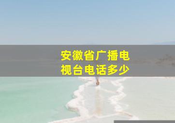 安徽省广播电视台电话多少