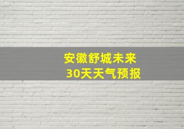 安徽舒城未来30天天气预报