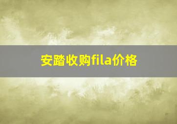 安踏收购fila价格