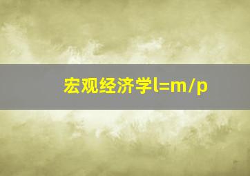 宏观经济学l=m/p