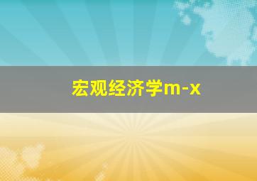 宏观经济学m-x