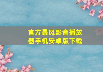 官方暴风影音播放器手机安卓版下载