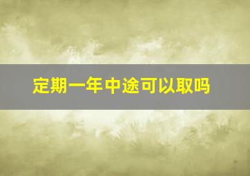 定期一年中途可以取吗