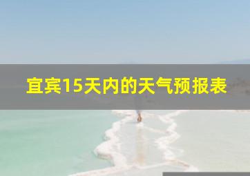 宜宾15天内的天气预报表