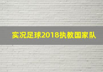 实况足球2018执教国家队