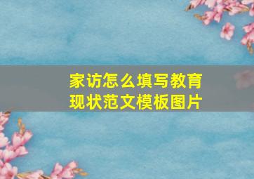 家访怎么填写教育现状范文模板图片