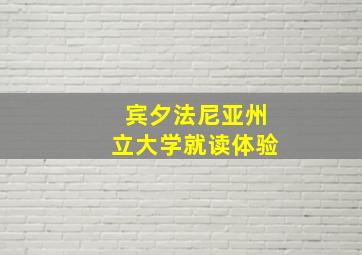 宾夕法尼亚州立大学就读体验