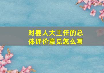 对县人大主任的总体评价意见怎么写