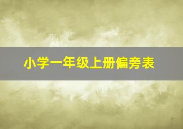 小学一年级上册偏旁表