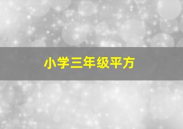 小学三年级平方