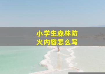 小学生森林防火内容怎么写