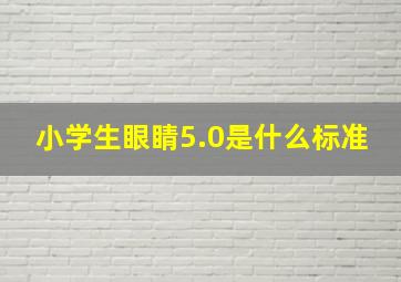 小学生眼睛5.0是什么标准