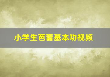 小学生芭蕾基本功视频