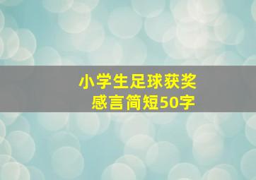 小学生足球获奖感言简短50字