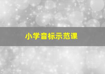 小学音标示范课