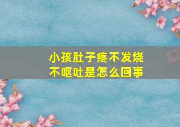 小孩肚子疼不发烧不呕吐是怎么回事