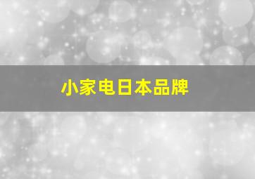 小家电日本品牌