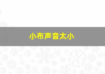 小布声音太小