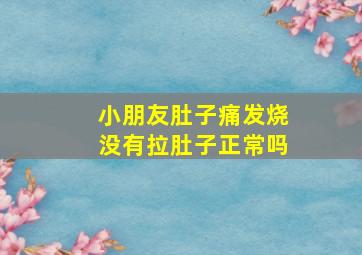 小朋友肚子痛发烧没有拉肚子正常吗