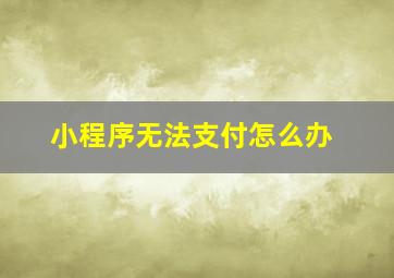 小程序无法支付怎么办