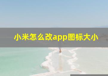 小米怎么改app图标大小