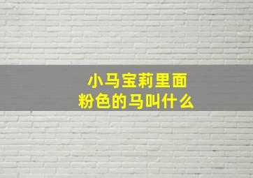 小马宝莉里面粉色的马叫什么