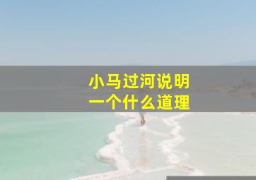 小马过河说明一个什么道理