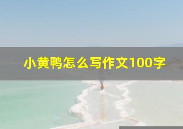 小黄鸭怎么写作文100字