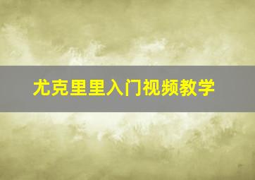 尤克里里入门视频教学