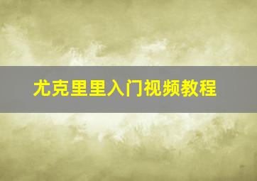 尤克里里入门视频教程