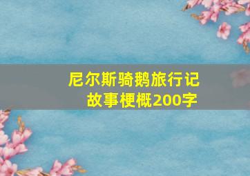 尼尔斯骑鹅旅行记故事梗概200字