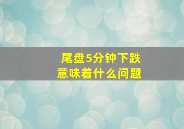 尾盘5分钟下跌意味着什么问题