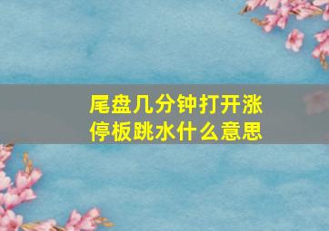 尾盘几分钟打开涨停板跳水什么意思